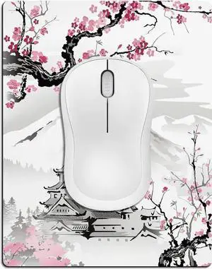 WISDUM Small Mouse Pad Cute Mini Mouse Pads for Wireless Mouse and Laptop Travel Mousepads with Designs - Japanese Blossom/Sakura Portable Mousepad with Non-slip Rubber Base - 5.5 x 7 Inch WISDUM Small Mouse Pad Cute Mini Mouse Pads for Wireless Mouse and Laptop Travel Mousepads with Designs - Japanese Blossom/Sakura Portable Mousepad with Non-slip Rubber Base - 5.5 x 7 Inch