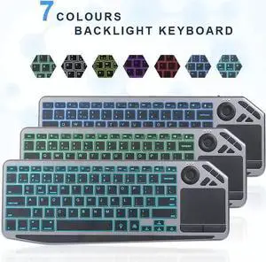 WISDUM 2.4G Wireless TV Keyboard with Touchpad, Ultra Slim 7-Colors Backlit Bluetooth Keyboard, Portable Rechargeable Keyboard for Smart TV, iOS // Pro, Android Tablets, Windows WISDUM 2.4G Wireless TV Keyboard with Touchpad, Ultra Slim 7-Colors Backlit Bluetooth Keyboard, Portable Rechargeable Keyboard for Smart TV, iOS // Pro, Android Tablets, Windows