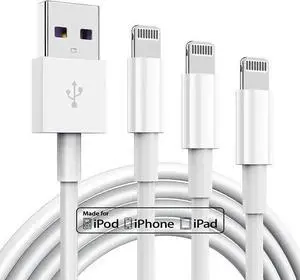 WISDUM isptewhie 3 Pack MFi Certified Charger Cable Lightning to USB Cable Cord 2.4A Fast Charging Phone Long Chargers for 12/11/11Pro/11Max/ X/XS/XR/XS Max/8/7/ 3ft White WISDUM isptewhie 3 Pack MFi Certified Charger Cable Lightning to USB Cable Cord 2.4A Fast Charging Phone Long Chargers for 12/11/11Pro/11Max/ X/XS/XR/XS Max/8/7/ 3ft White