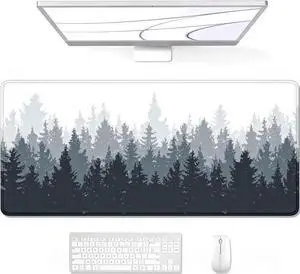 WISDUM Large Mouse Pad Desk Mat Gaming Mouse Pad XL XXL Mouse Pad for Desk Desk Pad for Keyboard Mice Desk Matt for Desktop Extended Long Mousepad Thin Black White Forest 31.5 x 11.8 Inch WISDUM Large Mouse Pad Desk Mat Gaming Mouse Pad XL XXL Mouse Pad for Desk Desk Pad for Keyboard Mice Desk Matt for Desktop Extended Long Mousepad Thin Black White Forest 31.5 x 11.8 Inch
