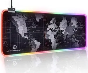 WISDUM RGB Gaming Mouse Pad - Large Led Keyboard Pad, Mouse Mat with HD Map, Smoothly Waterproof Surface, Non-Slip Rubber Base, 31.5inin X 11.8inin & 14 Light Modes WISDUM RGB Gaming Mouse Pad - Large Led Keyboard Pad, Mouse Mat with HD Map, Smoothly Waterproof Surface, Non-Slip Rubber Base, 31.5inin X 11.8inin & 14 Light Modes