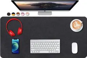 WISDUM Dual Sided PU Leather Desk Pad, Mouse Pad, Office Desk Mat, Non-Slip Laptop Desk Pad, Waterproof Desk Writing Pad for Office and Home (31.5" x 15.7", Black) WISDUM Dual Sided PU Leather Desk Pad, Mouse Pad, Office Desk Mat, Non-Slip Laptop Desk Pad, Waterproof Desk Writing Pad for Office and Home (31.5" x 15.7", Black)