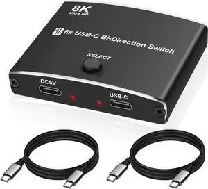 WISDUM USB C Type-C Switcher 1 in 2 out/2 in 1 out 8K@60Hz 4K@120Hz Type-C Bi-Directional Switch Selector Support 48Gbps Data Transmission with Type-C Cables for PC Monitor HDTV-1 PCS WISDUM USB C Type-C Switcher 1 in 2 out/2 in 1 out 8K@60Hz 4K@120Hz Type-C Bi-Directional Switch Selector Support 48Gbps Data Transmission with Type-C Cables for PC Monitor HDTV-1 PCS