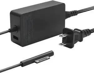 WISDUM Surface Charger 65W Power Supply Adapter Charger Compatible Surface Pro 3 4 5 6 7 8 X Surface Laptop 4/3/ 2/1 Surface Book Surface Go 1 2 with USB Port WISDUM Surface Charger 65W Power Supply Adapter Charger Compatible Surface Pro 3 4 5 6 7 8 X Surface Laptop 4/3/ 2/1 Surface Book Surface Go 1 2 with USB Port