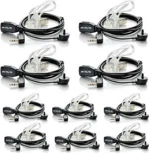 WISDUM Case of 10, Retevis Walkie Talkies Earpiece with Mic 2 Pin Acoustic Tube Headset Compatible with Baofeng UV-5R Retevis H-777 RT21 RT22 Arcshell AR-5 Two Way Radio WISDUM Case of 10, Retevis Walkie Talkies Earpiece with Mic 2 Pin Acoustic Tube Headset Compatible with Baofeng UV-5R Retevis H-777 RT21 RT22 Arcshell AR-5 Two Way Radio