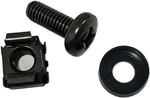 WISDUM 60-Pack M6 x 16mm Screws and Cage Nuts for Server Shelf Cabinets Rack Mount 1U 2U 6U 12U Rack Screw cage nut - Black WISDUM 60-Pack M6 x 16mm Screws and Cage Nuts for Server Shelf Cabinets Rack Mount 1U 2U 6U 12U Rack Screw cage nut - Black