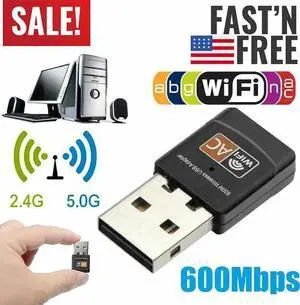 WISDUM 600Mbps Wireless USB Ethernet PC WiFi AC Adapter Lan 802.11 Dual Band 2.4G / 5G WISDUM 600Mbps Wireless USB Ethernet PC WiFi AC Adapter Lan 802.11 Dual Band 2.4G / 5G