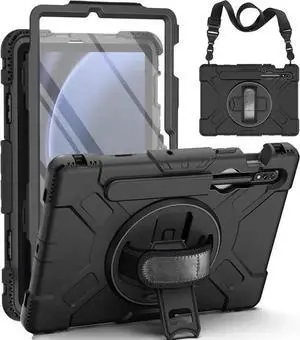 WISDUM Case for Galaxy Tab S8 2022 / Tab S7 2020 11 Inch SM-X700/X706/T870/T875/T876T878 Shockproof Cover with Screen Protector/Hand Strap/Shoulder Strap/Pen Holder WISDUM Case for Galaxy Tab S8 2022 / Tab S7 2020 11 Inch SM-X700/X706/T870/T875/T876T878 Shockproof Cover with Screen Protector/Hand Strap/Shoulder Strap/Pen Holder
