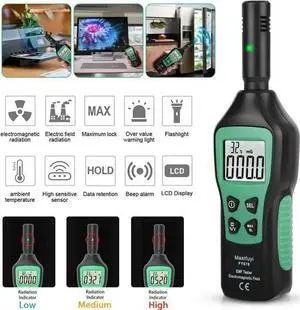 WISDUM 3-In-1 Digital Electromagnetic Radiation Filed Detector Tester Geiger Counter - EMF, Electric, and Magnetic Field Meter WISDUM 3-In-1 Digital Electromagnetic Radiation Filed Detector Tester Geiger Counter - EMF, Electric, and Magnetic Field Meter