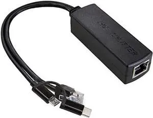 WISDUM UCTRONICS Gigabit PoE Splitter 5V 3A, 2-in-1 PoE to USB C/Micro USB Adapter, IEEE 802.3af/at Compliant 10/100/1000Mbps for Raspberry Pi 3/4, Security IP Cameras and More WISDUM UCTRONICS Gigabit PoE Splitter 5V 3A, 2-in-1 PoE to USB C/Micro USB Adapter, IEEE 802.3af/at Compliant 10/100/1000Mbps for Raspberry Pi 3/4, Security IP Cameras and More
