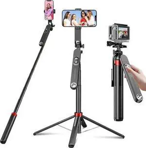 WISDUM Huryfox Selfie Stick Phone Tripod - 71 inch Tall Cell Phone Holder with Detachable Wireless Remote, Phone Stand for Recording, Video and Picture, Compatible with , Android Phone, Camera & Gopro WISDUM Huryfox Selfie Stick Phone Tripod - 71 inch Tall Cell Phone Holder with Detachable Wireless Remote, Phone Stand for Recording, Video and Picture, Compatible with , Android Phone, Camera & Gopro