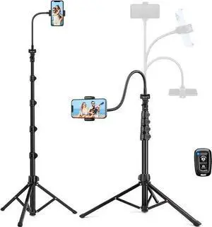 WISDUM Phone Tripod Stand 85 Tall Cellphone Tripod with Gooseneck Remote Flexible Tripod Stand for Portable Phone Stand Tripod for Recording Compatible with 14 13 12 pro Android Cell phone WISDUM Phone Tripod Stand 85 Tall Cellphone Tripod with Gooseneck Remote Flexible Tripod Stand for Portable Phone Stand Tripod for Recording Compatible with 14 13 12 pro Android Cell phone