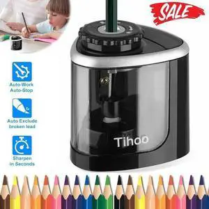 WISDUM Electric Pencil Sharpener - Auto Sharpener Fit for No.2/6-8 mm Pencils, Electric Sharpener for Home/School/Office (Black) WISDUM Electric Pencil Sharpener - Auto Sharpener Fit for No.2/6-8 mm Pencils, Electric Sharpener for Home/School/Office (Black)