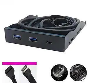 WISDUM FOR USB Front Panel for PC 2 Port USB 3.2 GEN1 5Gbps + 1 Port TYPE-C 10Gbps/20Gbps Hub Adapter Support Desktop 3.5" Floppy Drive Bay WISDUM FOR USB Front Panel for PC 2 Port USB 3.2 GEN1 5Gbps + 1 Port TYPE-C 10Gbps/20Gbps Hub Adapter Support Desktop 3.5" Floppy Drive Bay