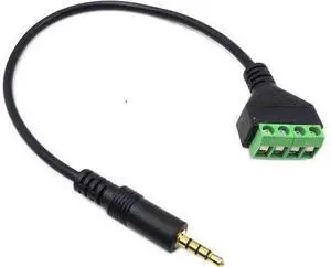 WISDUM 3.5mm Speaker Wire Adapter 3.5mm (1/8) 4 Pole Stereo TRRS Male Jack to AV 4 Screw Terminal Block Balun Connectors Cable 30cm (1/8inch/ 4pin) WISDUM 3.5mm Speaker Wire Adapter 3.5mm (1/8) 4 Pole Stereo TRRS Male Jack to AV 4 Screw Terminal Block Balun Connectors Cable 30cm (1/8inch/ 4pin)