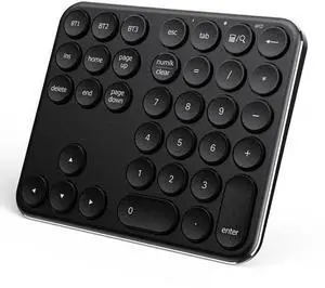 WISDUM Bluetooth Number Pad, Multi-Device Wireless Numeric Keypad, USB-C Rechargeable, 35 Keys Portable Numpad for Data Entry, Financial Accounting, Compatible with Laptop, Mac, iMac, Tablet, PC WISDUM Bluetooth Number Pad, Multi-Device Wireless Numeric Keypad, USB-C Rechargeable, 35 Keys Portable Numpad for Data Entry, Financial Accounting, Compatible with Laptop, Mac, iMac, Tablet, PC