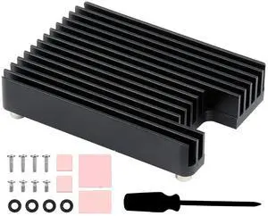 Aluminum Heatsink for Raspberry Pi Compute Module 4, with Antenna Notch Simple Version Heatsink, Easy to Install Aluminum Heatsink for Raspberry Pi Compute Module 4, with Antenna Notch Simple Version Heatsink, Easy to Install