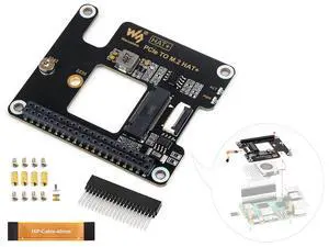 for Raspberry Pi 5 PCIe to M.2 Adapter, Supports NVMe Protocol M.2 Solid State Drive, High-Speed Reading/Writing, HAT + Standard, Compatible with M.2 Drives in 2230/2242 Size, Gen2 and Gen3 Modes for Raspberry Pi 5 PCIe to M.2 Adapter, Supports NVMe Protocol M.2 Solid State Drive, High-Speed Reading/Writing, HAT + Standard, Compatible with M.2 Drives in 2230/2242 Size, Gen2 and Gen3 Modes