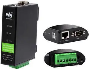 waveshare Industrial Isolated Rail-Mount RS232/485/422 Serial Server, RS232/485/422 to RJ45 Ethernet Module with POE, TCP/IP to Serial Converter, Modbus Gateway Support waveshare Industrial Isolated Rail-Mount RS232/485/422 Serial Server, RS232/485/422 to RJ45 Ethernet Module with POE, TCP/IP to Serial Converter, Modbus Gateway Support