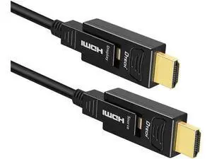 DTech 32 Feet Fiber Optic HDMI Cable 4K 60Hz YUV 444 18Gbps Ultra HD with Dual Connector Micro to Standard HDMI Cord for TV Projector Computer Monitor (10 Meters) DTech 32 Feet Fiber Optic HDMI Cable 4K 60Hz YUV 444 18Gbps Ultra HD with Dual Connector Micro to Standard HDMI Cord for TV Projector Computer Monitor (10 Meters)