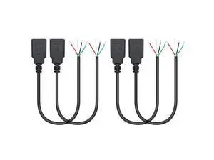 4Pcs Short USB A Female to 4 Pin Bare Wire 11inch, USB 5V/2A 4 Pin Pigtail Open End Power and Data Cable, for Equipment Installed or Replacement Repair DIY Cable 4Pcs Short USB A Female to 4 Pin Bare Wire 11inch, USB 5V/2A 4 Pin Pigtail Open End Power and Data Cable, for Equipment Installed or Replacement Repair DIY Cable