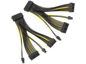 2 Pack 24P 20+4 Pin Dual PSU Synchronous Startup Cable, 18AWG ATX Motherboard Power Adapter Cord, 20cm Mining Rig Dual Power Supply Extension Cable 2 Pack 24P 20+4 Pin Dual PSU Synchronous Startup Cable, 18AWG ATX Motherboard Power Adapter Cord, 20cm Mining Rig Dual Power Supply Extension Cable