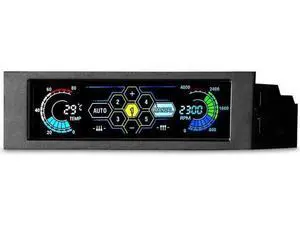 5.25 Inch Touchscreen LCD 5-Channel PC Fan Speed Controller, Desktop Front Panel Cooling Regulator with Temp Monitor, RPM Display, Adjustable Fan Speed & Fan Failure Alarm Function 5.25 Inch Touchscreen LCD 5-Channel PC Fan Speed Controller, Desktop Front Panel Cooling Regulator with Temp Monitor, RPM Display, Adjustable Fan Speed & Fan Failure Alarm Function