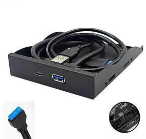 3.5 Inch Floppy Bay Front Panel Hub with VL162 Chip, 1×USB3.2 Gen1 5Gbps Type-A + 1×USB3.2 Gen2 10Gbps USB-C Internal Header Adapter for Desktop PC 3.5 Inch Floppy Bay Front Panel Hub with VL162 Chip, 1×USB3.2 Gen1 5Gbps Type-A + 1×USB3.2 Gen2 10Gbps USB-C Internal Header Adapter for Desktop PC
