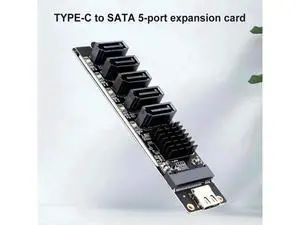 USB-C to 5-Port SATA III 6Gbps Expander Card with JM575+JMS580 Dual Chips, Type-C Multi Channel SATA 3.0 Expansion Adapter for SATA Hard Drives & SSDs USB-C to 5-Port SATA III 6Gbps Expander Card with JM575+JMS580 Dual Chips, Type-C Multi Channel SATA 3.0 Expansion Adapter for SATA Hard Drives & SSDs