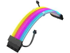 White 24Pin ATX ARGB PSU Extension Cable, Aluminum Foil Braided Jacket, Ribbon Fiber Optic Light Design with 24 LED Beads, 5V 3-Pin Addressable RGB Sync Motherboard Power Cord White 24Pin ATX ARGB PSU Extension Cable, Aluminum Foil Braided Jacket, Ribbon Fiber Optic Light Design with 24 LED Beads, 5V 3-Pin Addressable RGB Sync Motherboard Power Cord