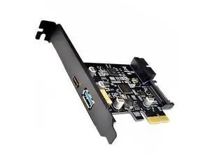 PCIe X1 USB 3.1 Gen1 Expansion Card, 2-Port USB-A + USB-C 5Gbps PCI Express Controller with 19Pin Internal Header for Desktop Front Panel USB PCIe X1 USB 3.1 Gen1 Expansion Card, 2-Port USB-A + USB-C 5Gbps PCI Express Controller with 19Pin Internal Header for Desktop Front Panel USB
