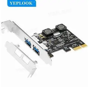 2-Port PCIe USB 3.0 Expansion Card, 5Gbps High Speed PCI Express Adapter with VIA Chipset, 4A Self-Powered Design & Full Metal Bracket for Desktop PC 2-Port PCIe USB 3.0 Expansion Card, 5Gbps High Speed PCI Express Adapter with VIA Chipset, 4A Self-Powered Design & Full Metal Bracket for Desktop PC