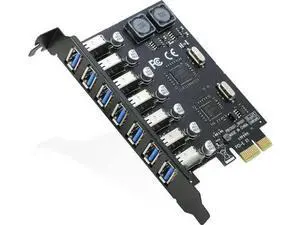RIITOP PCIe X1 7-Port USB 3.0 Expansion Card, PCI Express 7 External USB3.0 Hub Adapter, 5Gbps High Speed, No Extra SATA Power Required for Desktop PCs RIITOP PCIe X1 7-Port USB 3.0 Expansion Card, PCI Express 7 External USB3.0 Hub Adapter, 5Gbps High Speed, No Extra SATA Power Required for Desktop PCs