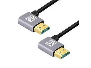 50cm Ultra Thin Dual Right 90° Angled HDMI 2.1 Cable, Super Flexible Type-A Cord Supports 8K 4K for Computer HDTV 50cm Ultra Thin Dual Right 90° Angled HDMI 2.1 Cable, Super Flexible Type-A Cord Supports 8K 4K for Computer HDTV