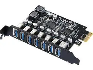 7-Port PCIe USB 3.0 Expansion Card, PCI Express USB Hub Controller Adapter Supporting 7 Simultaneous Devices, Compatible Windows XP/Vista/7/8/10/11 32&64 Bit 7-Port PCIe USB 3.0 Expansion Card, PCI Express USB Hub Controller Adapter Supporting 7 Simultaneous Devices, Compatible Windows XP/Vista/7/8/10/11 32&64 Bit