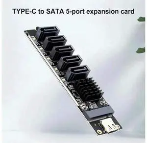 USB-C to 5-Port SATA III 6Gbps Expansion Adapter Card with JM575+JMS580 Dual Chips, Multi Channel SATA 3.0 Expander for SATA HDD SSD Storage Expansion USB-C to 5-Port SATA III 6Gbps Expansion Adapter Card with JM575+JMS580 Dual Chips, Multi Channel SATA 3.0 Expander for SATA HDD SSD Storage Expansion