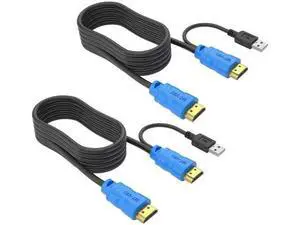 2 Pack 3M 2-in-1 USB HDMI KVM Combo Cables, Replacement KVM Connection Cord for HDMI KVM Switches 2 Pack 3M 2-in-1 USB HDMI KVM Combo Cables, Replacement KVM Connection Cord for HDMI KVM Switches