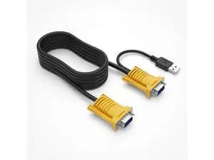 2-in-1 USB VGA KVM Cable 3M(10FT), Integrated VGA USB Combo Cord for VGA KVM Switch 2-in-1 USB VGA KVM Cable 3M(10FT), Integrated VGA USB Combo Cord for VGA KVM Switch