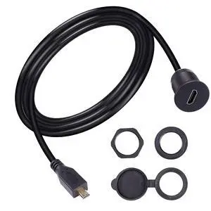 Micro HDMI to HDMI Panel Flush Mount Cable Standard HDMI Female to Micro HDMI Male Flush Panel Mount Extension HD Waterproof Cord for Car, Boat and Motorcycle Computer etc(1m) Micro HDMI to HDMI Panel Flush Mount Cable Standard HDMI Female to Micro HDMI Male Flush Panel Mount Extension HD Waterproof Cord for Car, Boat and Motorcycle Computer etc(1m)