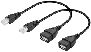 2 Pcs USB 2.0 Female to RJ45 8P4C Ethernet Male Extension Cable for Router, ADSL Modem, Camera, Laptop, Desktop (11.81 Inch) 2 Pcs USB 2.0 Female to RJ45 8P4C Ethernet Male Extension Cable for Router, ADSL Modem, Camera, Laptop, Desktop (11.81 Inch)