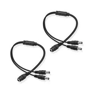 DC Y Splitter Cable 1 Female to 2 Male,5.5mm x 2.1mm DC Power Extension Adapter Cable,for CCTV Surveillance Cameras,Surveillance Routers,DVR,and More2PCS DC Y Splitter Cable 1 Female to 2 Male,5.5mm x 2.1mm DC Power Extension Adapter Cable,for CCTV Surveillance Cameras,Surveillance Routers,DVR,and More2PCS