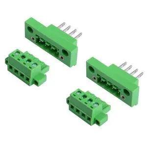 2 Sets 4 Pin 5.08 mm Terminal, 4-Pin Pluggable Screw Terminal Block Connectors, 4P Through-Wall Terminal Connectors 2EDGWB+2EDGKM with Screw Lock Plate Fixed 2 Sets 4 Pin 5.08 mm Terminal, 4-Pin Pluggable Screw Terminal Block Connectors, 4P Through-Wall Terminal Connectors 2EDGWB+2EDGKM with Screw Lock Plate Fixed