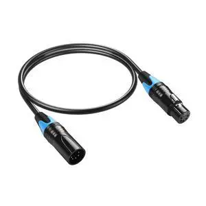 DMX Cable 5 Pin Signal XLR Male to Female Wire DMX512 XLR Male to Female Stage Light Signal Cable with Metal Connectors, Connection for Stage & DJ Lighting fixtures(0.5M) DMX Cable 5 Pin Signal XLR Male to Female Wire DMX512 XLR Male to Female Stage Light Signal Cable with Metal Connectors, Connection for Stage & DJ Lighting fixtures(0.5M)
