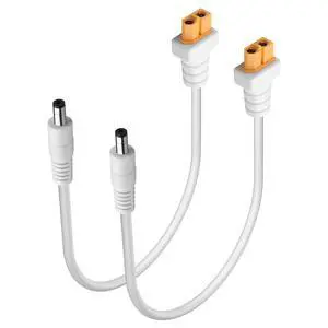 2 PCS White XT60 to DC5521 Power Cord XT-60 Female to DC 5.5mm x 2.1mm Male 2x1.5mm ² Power Cable for FPV Goggles,B6 Balanced Charger,etc(11.81 Inch) (Short) 2 PCS White XT60 to DC5521 Power Cord XT-60 Female to DC 5.5mm x 2.1mm Male 2x1.5mm ² Power Cable for FPV Goggles,B6 Balanced Charger,etc(11.81 Inch) (Short)