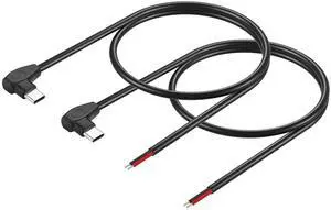 2 Pcs 20AWG USB-C Male Plug Pigtail Cable 5V/3A (0.5m/19.68in) 2 Pcs 20AWG USB-C Male Plug Pigtail Cable 5V/3A (0.5m/19.68in)