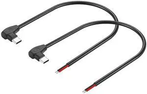 2 Pcs 20AWG USB-C Male Plug Pigtail Cable 5V/3A (0.3m/11.81in) 2 Pcs 20AWG USB-C Male Plug Pigtail Cable 5V/3A (0.3m/11.81in)