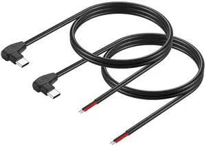 2 Pcs 20AWG USB-C Male Plug Pigtail Cable 5V/3A (1m/39.37in) 2 Pcs 20AWG USB-C Male Plug Pigtail Cable 5V/3A (1m/39.37in)