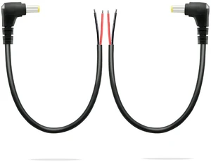 2 Pack 90 Degree DC Power Pigtails Cable, DC 5.5MM x 2.5MM Male Plug Jack to Bare Wire Open End Power Supply Replacement Repair Cord, for Monitors, LED Strip Light, Camera, 1FT, 30cm 2 Pack 90 Degree DC Power Pigtails Cable, DC 5.5MM x 2.5MM Male Plug Jack to Bare Wire Open End Power Supply Replacement Repair Cord, for Monitors, LED Strip Light, Camera, 1FT, 30cm