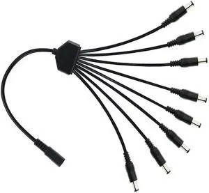 DC Power Splitter Cable 1 Female to 8 Male, DC 5.5mm x 2.1mm Splitter Adppter Extension Cable for CCTV Security Camera, LED Strip Light, etc 0.7m (1 to 8 Way) DC Power Splitter Cable 1 Female to 8 Male, DC 5.5mm x 2.1mm Splitter Adppter Extension Cable for CCTV Security Camera, LED Strip Light, etc 0.7m (1 to 8 Way)