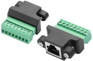 2 Pcs RJ45 Panel Mount Adapter RJ45/8P 8C Female Plug to 8-Pin Detachable Screw Terminal Adapter with Panel Mount Screw for Desktop Computers,Digital DVRs etc 2 Pcs RJ45 Panel Mount Adapter RJ45/8P 8C Female Plug to 8-Pin Detachable Screw Terminal Adapter with Panel Mount Screw for Desktop Computers,Digital DVRs etc